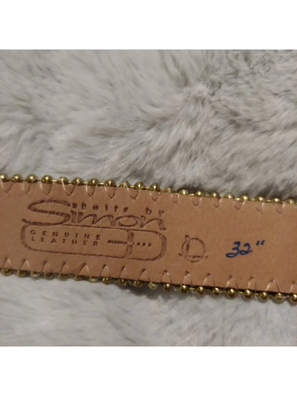 B.B. Simon Belt 36 Iridescent Silver Gold Beaded Y2K Runway Maximalist Designer